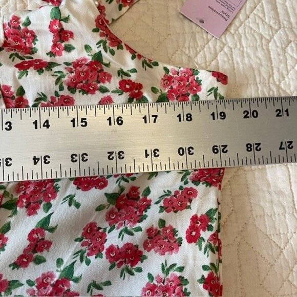 NWT Wild Fable Pink Floral Halter Romper Ruffled Hem Adjustable Tie Back L Boho - Picture 5 of 9